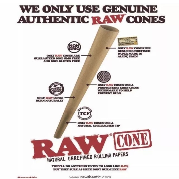 RAW organic 1 1/4size pre rolled cone (500 PK) with safety tube - Picture 6 of 9